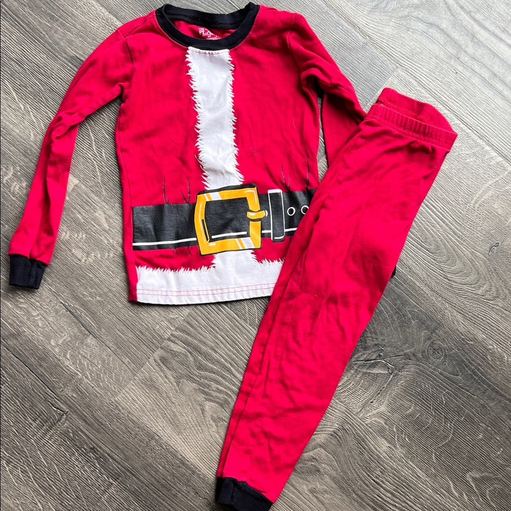The Children's Place Red and Black Santa Christmas PJs